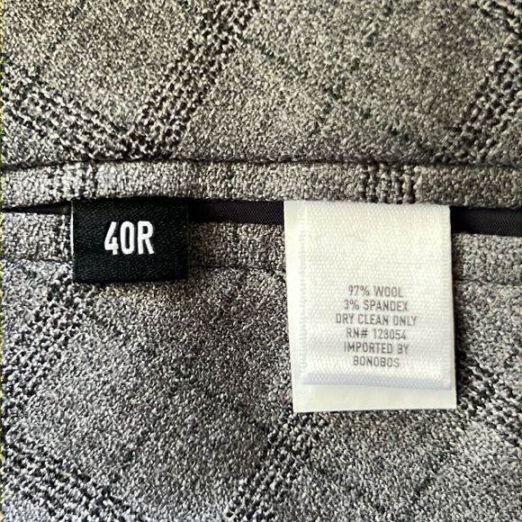 Bonobos Jetsetter Wool Windowpane Standard Fit Blazer/Jacket Men 40R Gray - Picture 4 of 11